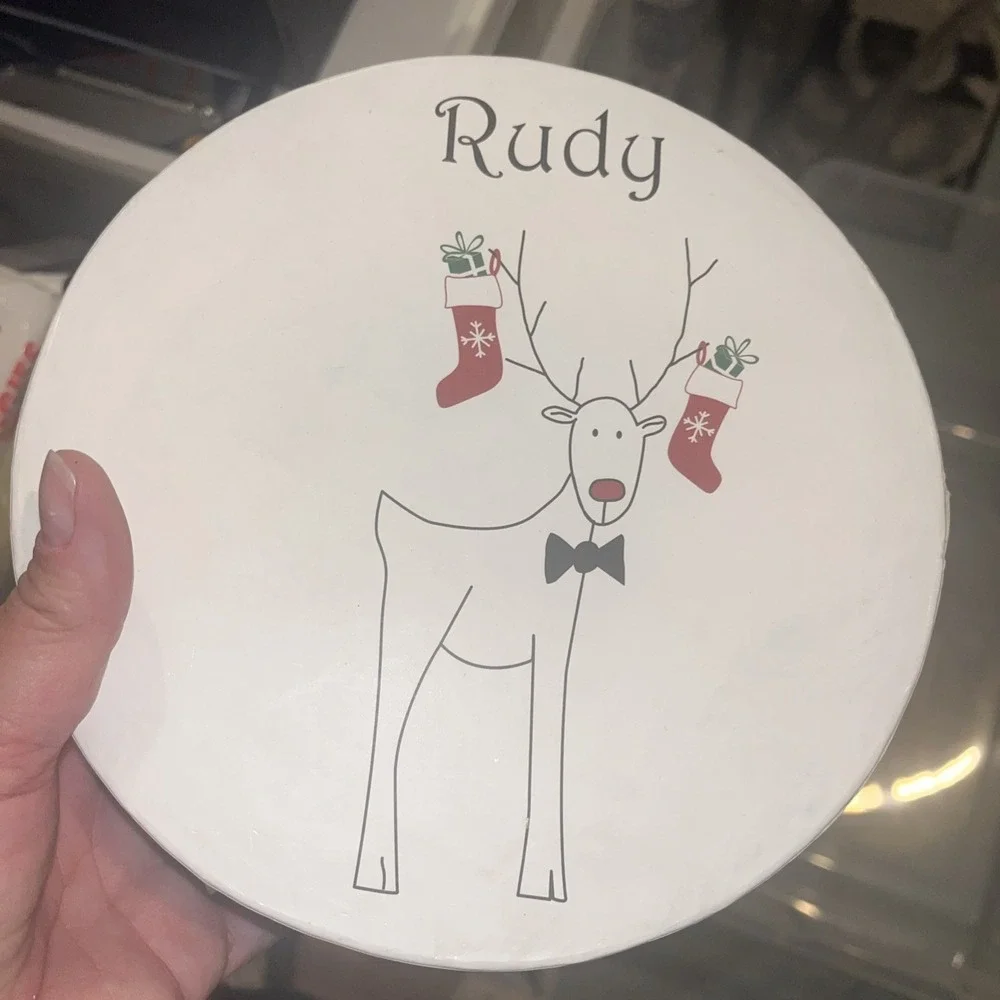 Rudy Happy Holidays Plates Set Of 4 6.75
